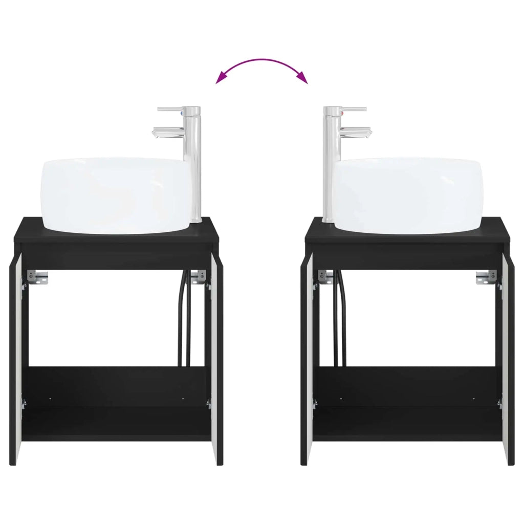 Set di mobili per il bagno 2 pz Nero Legno ingegnerizzato 3404095
