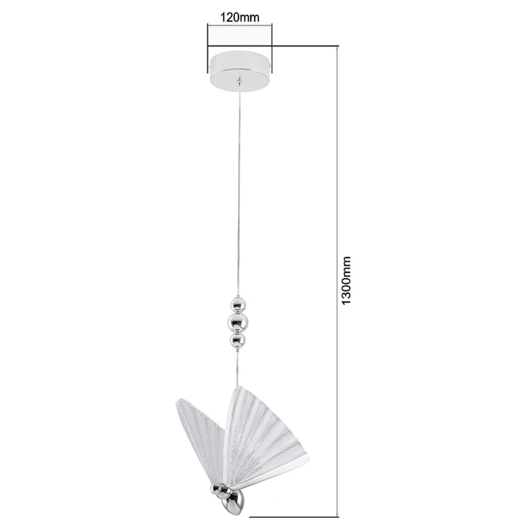 Sospensione Mariposa farfalla cromo LED 8W Light Prestige