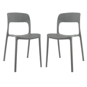 Sedia In Polipropilene Marte Ergonomica Arredo di Design Esterno e Interno da Giardino Impilabile Sedie M Grigio/2 Sedie