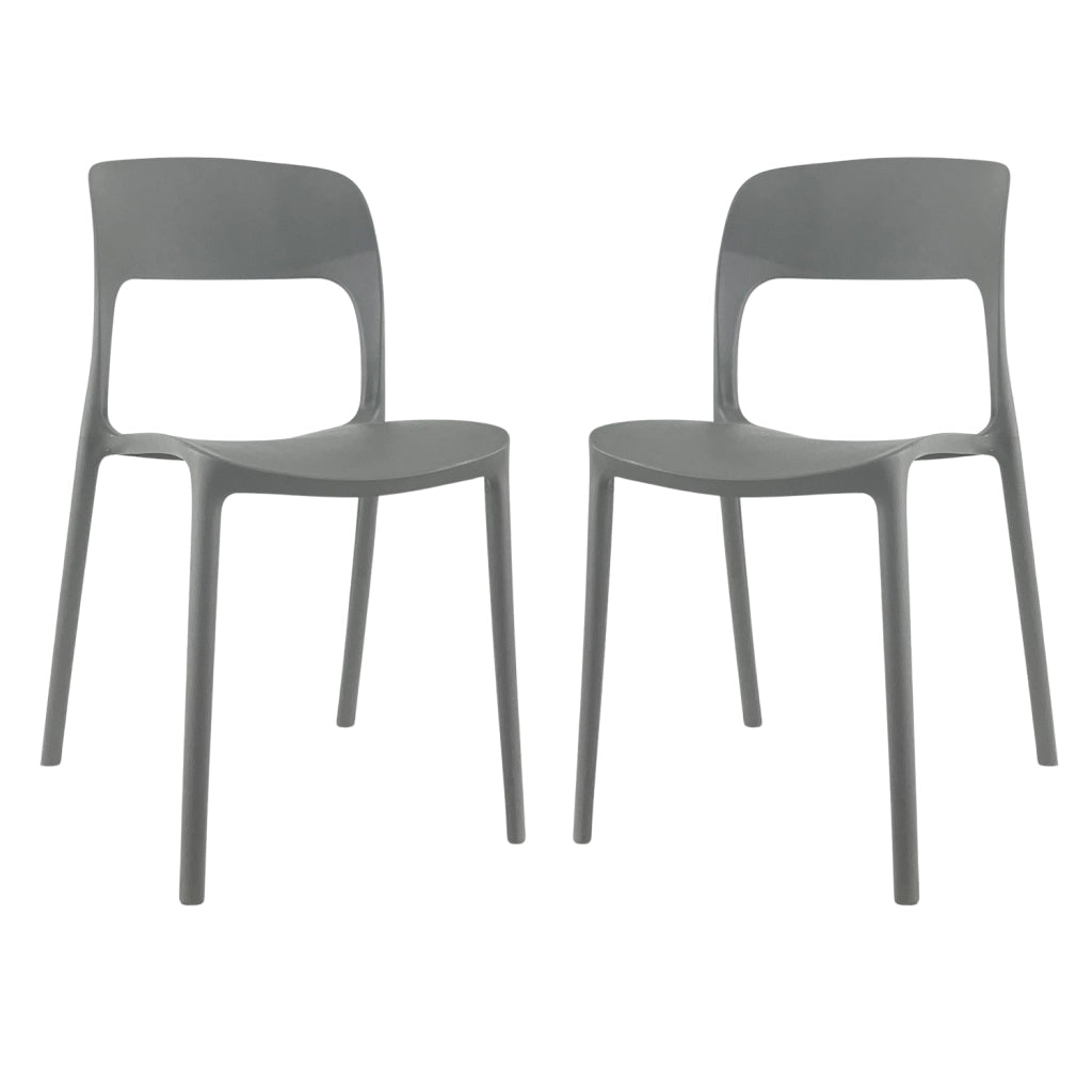 Sedia In Polipropilene Marte Ergonomica Arredo di Design Esterno e Interno da Giardino Impilabile Sedie M Grigio/2 Sedie