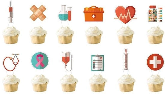 Decorazioni per torte da festa - 12 pezzi - Cupcake toppers colorati - Ideali per compleanni e baby shower