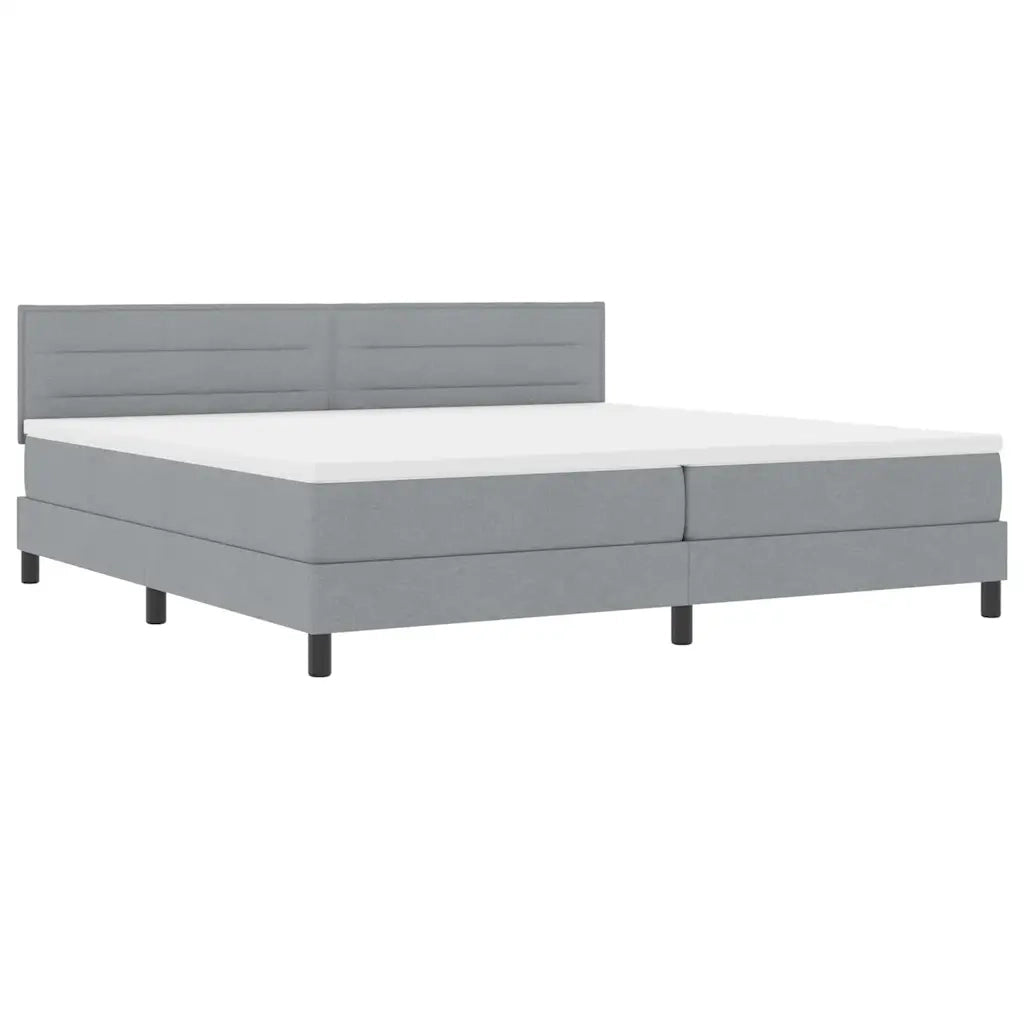 Letto a molle con testiera Grigio chiaro 200 x 200 cm Tessuto 3338636