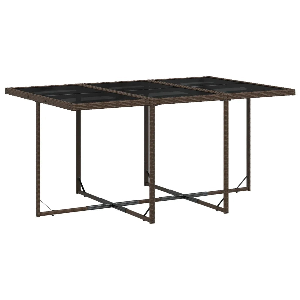 Set da Pranzo da Giardino 7pz con Cuscini in Polyrattan Marrone 3278036