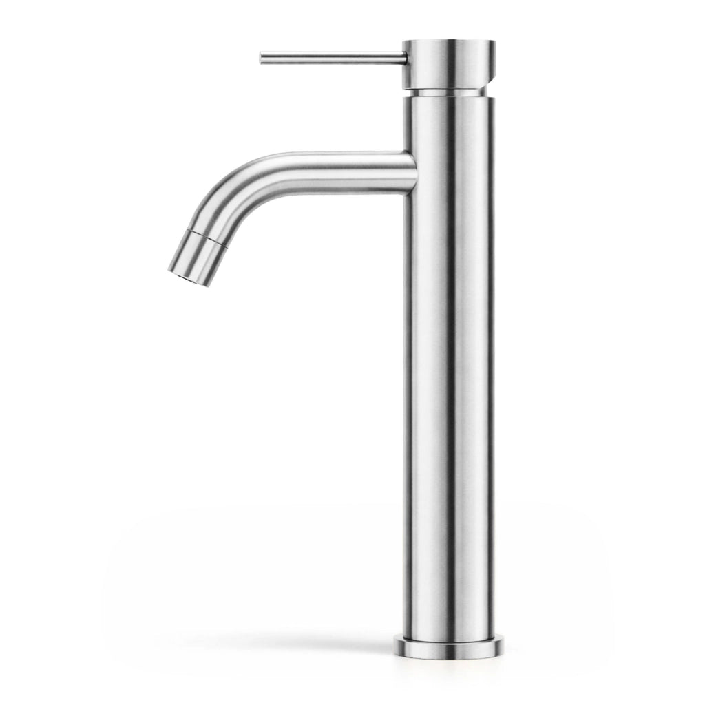 Rubinetto lavabo alto da appoggio miscelatore bagno cromato VERTI