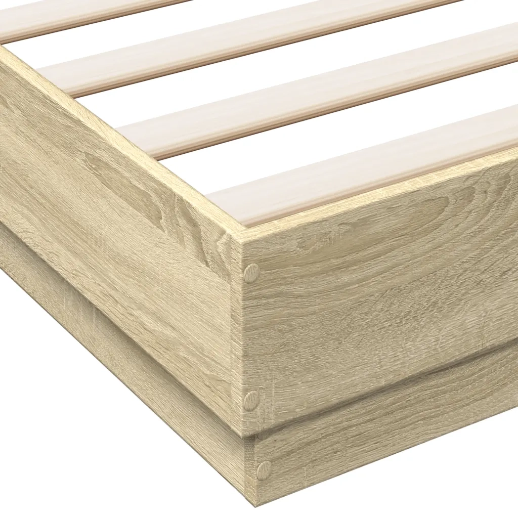 Letto matrimoniale | Letto per adulti | Giroletto Rovere Sonoma 150x200 cm in Legno Multistrato
