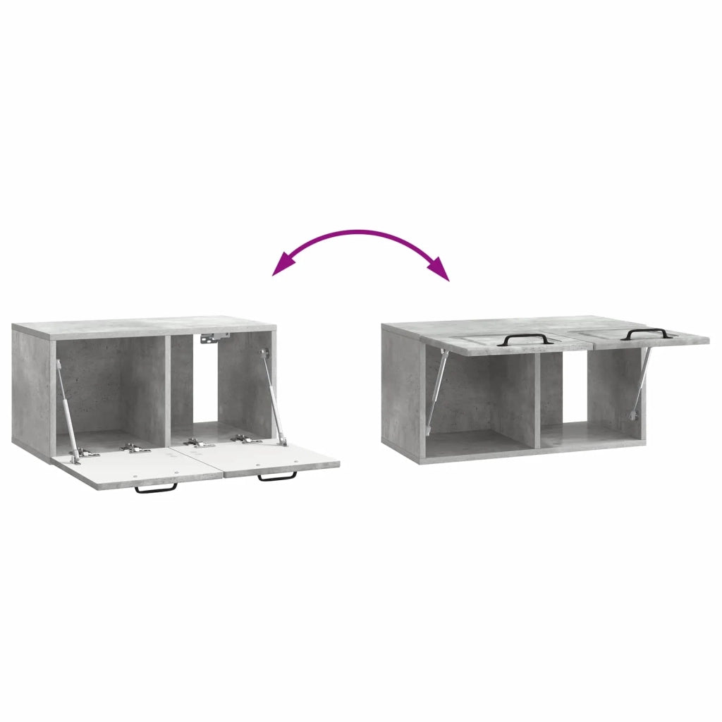Mobile Porta TV da Muro-Credenza per TV sospesa Grigio Cemento 59,5 x 31 x 30 cm 939605
