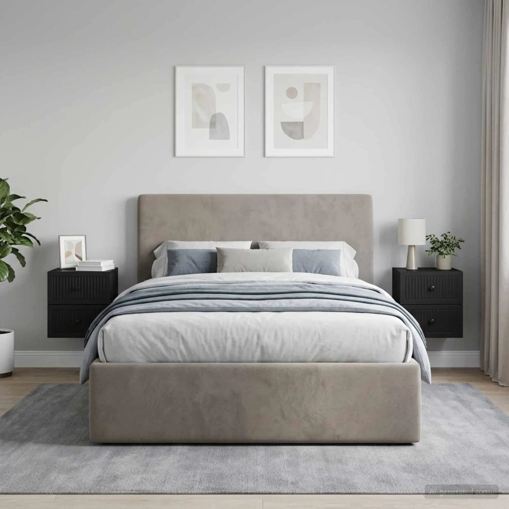 Mobiletto da notte a muro 2 pcs Nero 33 x 34,5 x 40 cm 897958