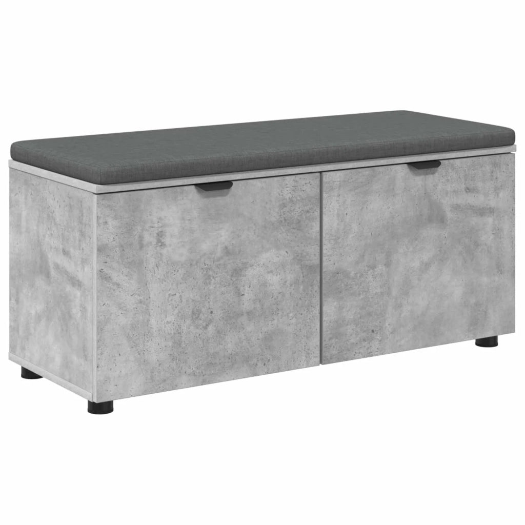 Panca per ingresso con cuscino Grigio Cemento 100 x 38 x 46 cm 891491