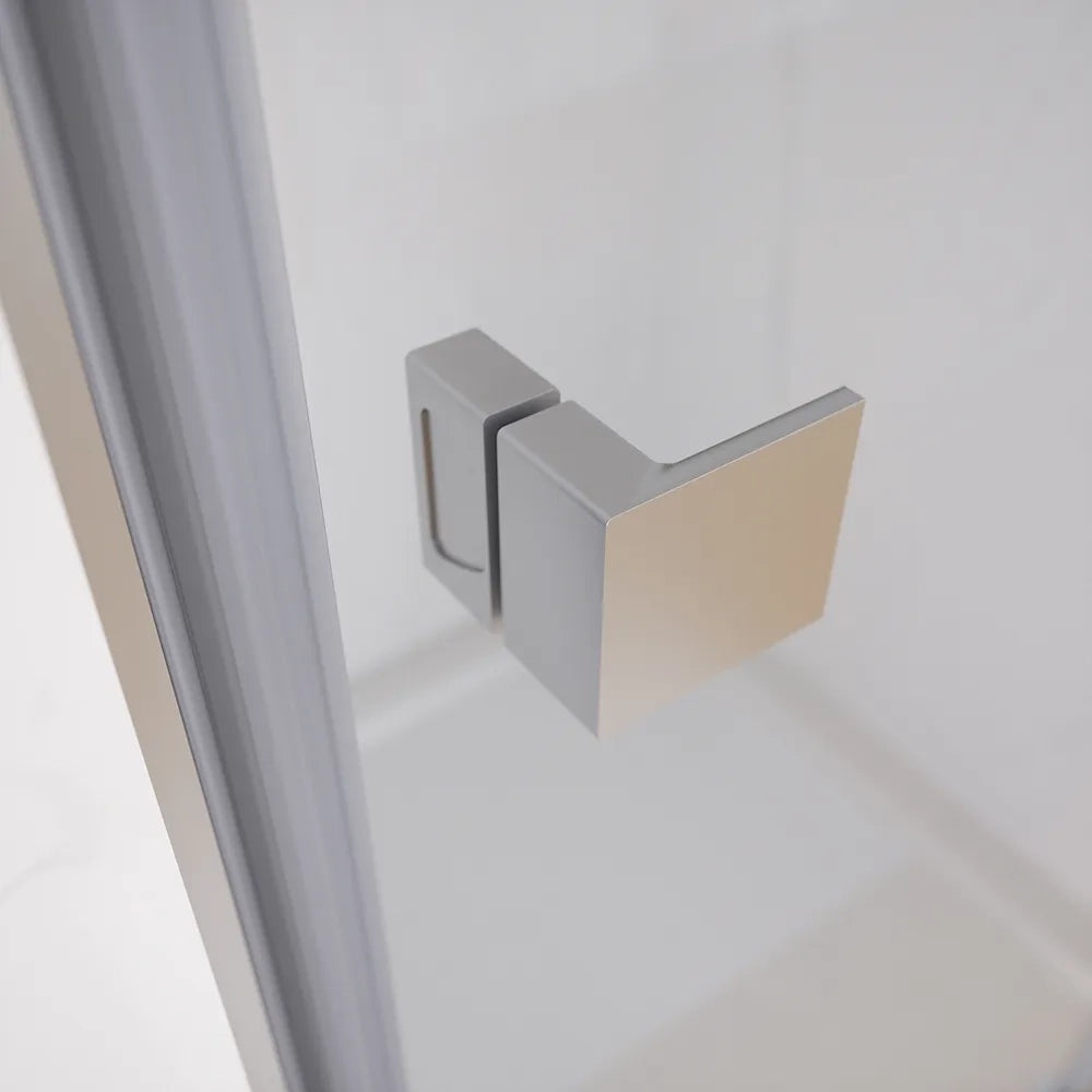 Porta doccia 80cm apertura a battente lato destro con cerniere, profili cromati e vetro da 8mm trasparente h195 | Fiji