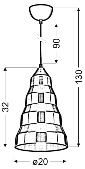 Lampada a sospensione Candellux Vesuvio E27 Ø20 rame/nero