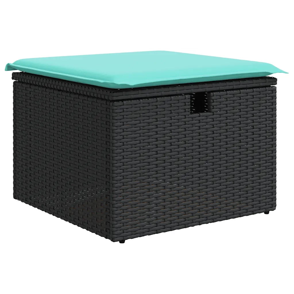 Set Divani da Giardino 5 pz con Cuscini in Polyrattan Nero 3326012