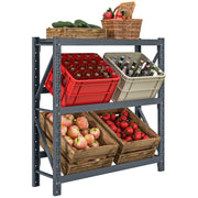 Scaffale per bevande 3 livelli ¨C Xylo ¨C 6 casse, ripiani regolabili, 110x30x110 cm, grigio