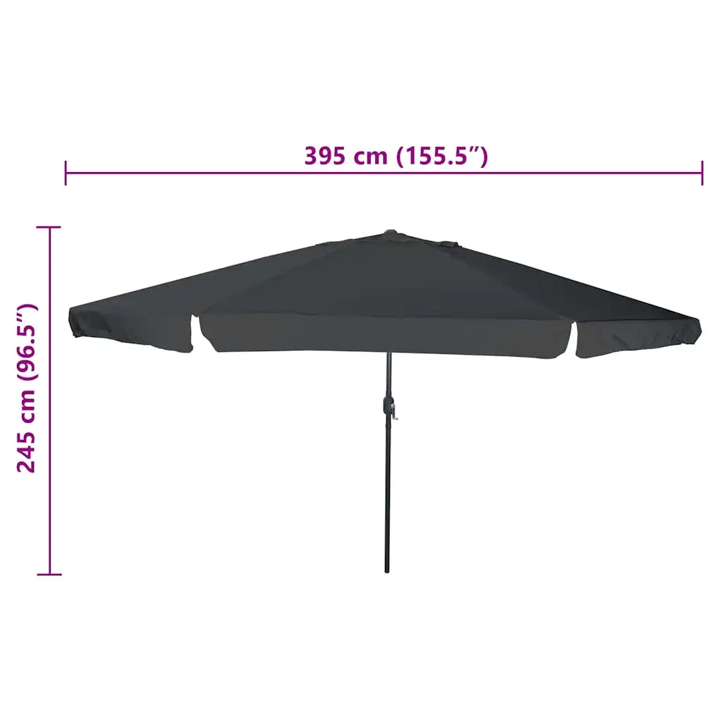 Ombrello da giardino Antracite 394 x 394 x 248 cm 42003638