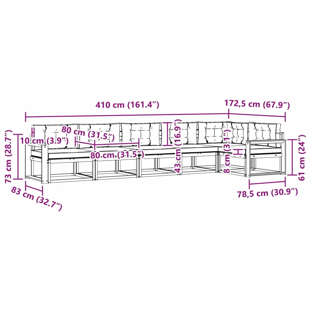 Set di divani da esterno 4 pz Bianco e Grigio Chiaro Poliestere 3386520