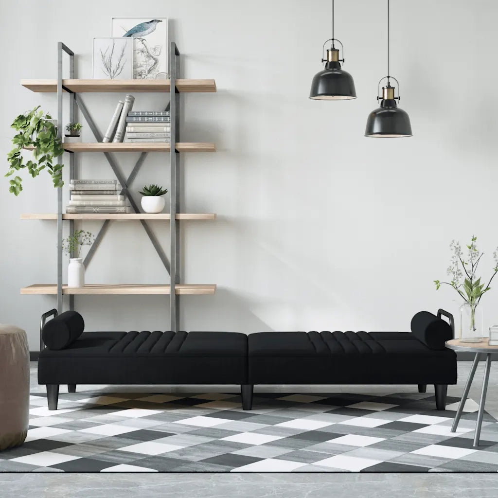 Divano letto | Sof¨¤ letto | Letto singolo con Braccioli Nero in Velluto