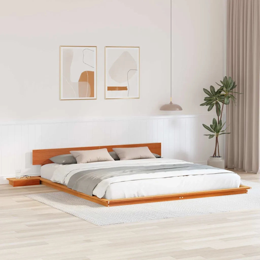 Struttura del letto-Giroletto Marrone 200 x 200 cm legno 174532