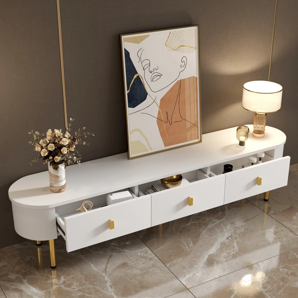 Lowboard bianco in MDF lunghezza 174 cm
