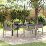 Set da Pranzo per Giardino 5 pcs Grigio chiaro polyrattan