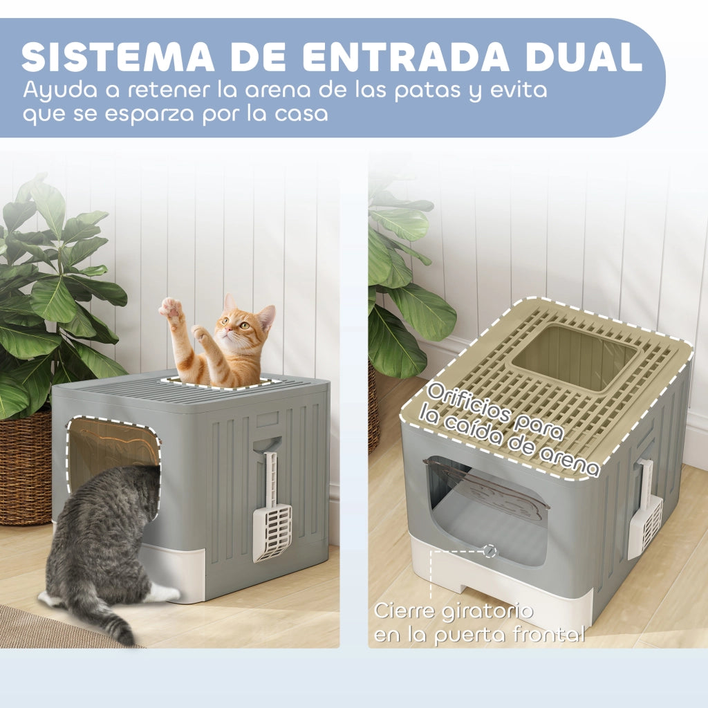 Arenero per Gatti Pieghevole ¨C Minimal ¨C Grigio