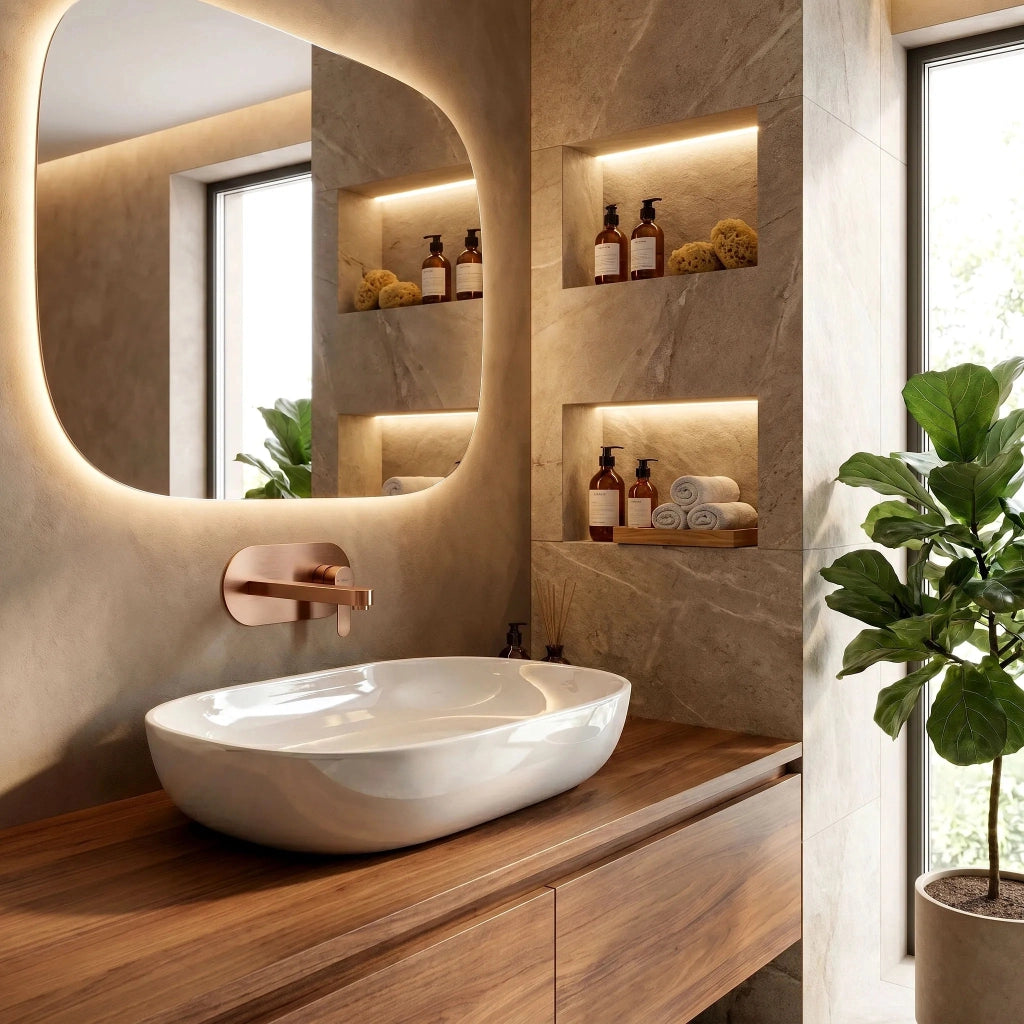 Rubinetto Da Parete Rea Arcos Brush Copper