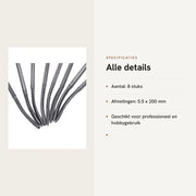 Set di Raspati in Acciaio di Carbonio - 8 Pezzi - 5,5 x 200 mm - Attrezzo per Lavorazione del Legno - per Falegname