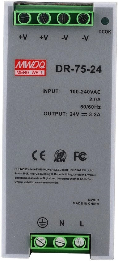 Alimentatore DIN-rail per Applicazioni Industriali con Unico Uscito DR-75-24