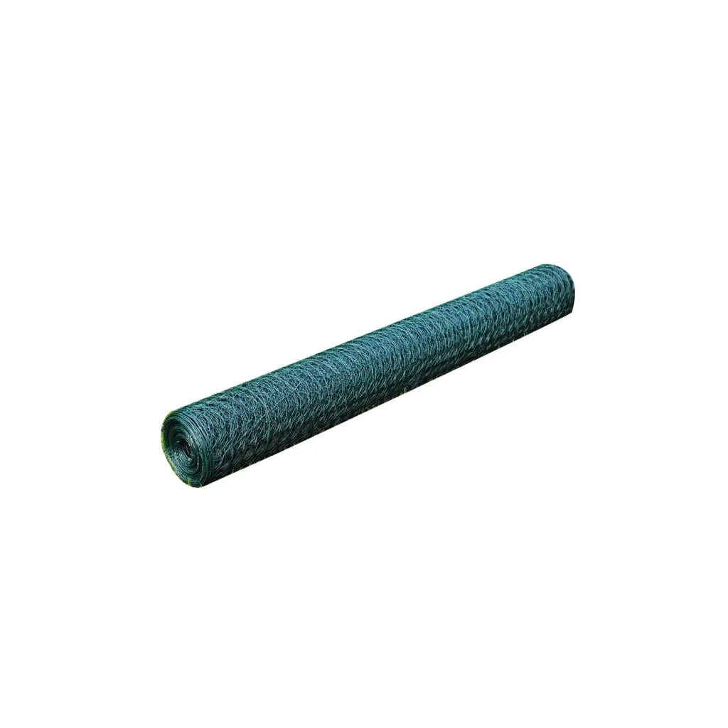vidaXL Recinzione in Rete per Pollaio Rivestita in PVC 25x0,75 m Verde