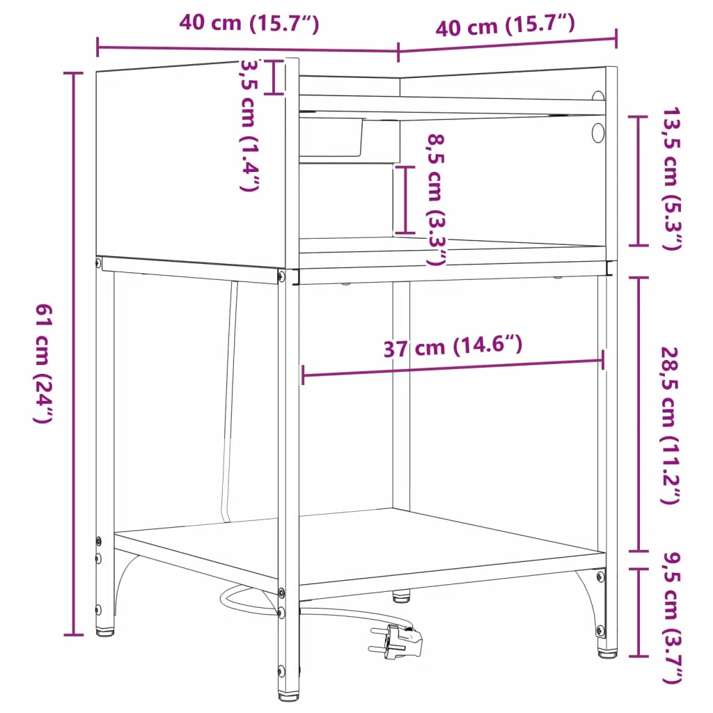 Armadio da Notte 2 pcs Rovere Sonoma 40 x 40 x 61 cm 859473