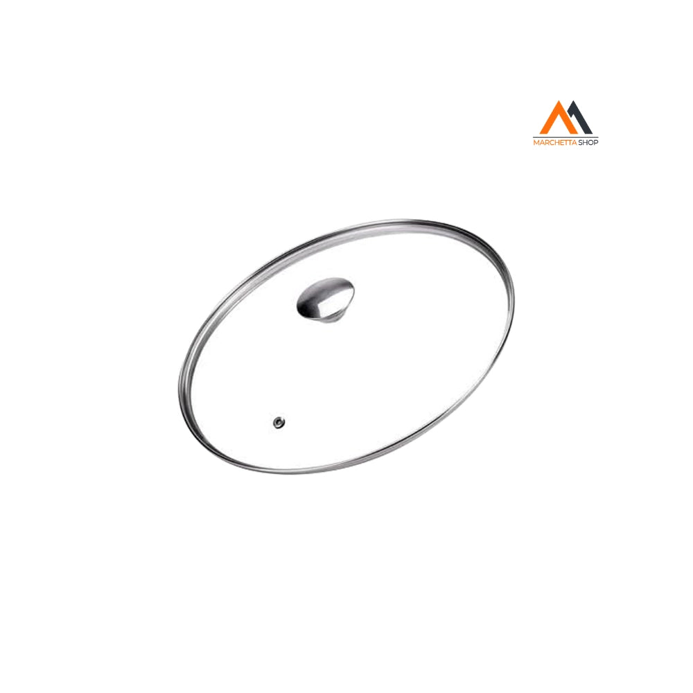 COPERCHIO VETRO E ACCIAIO ‘ALLEGRO INOX’ Ø cm. 20
