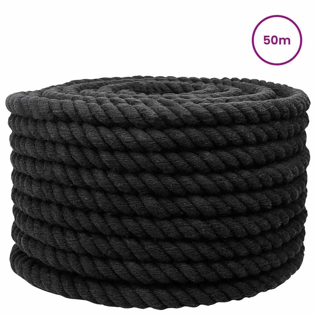 Corda di Cotone 24 mm 50 m Nero 100% Cotone 42011828