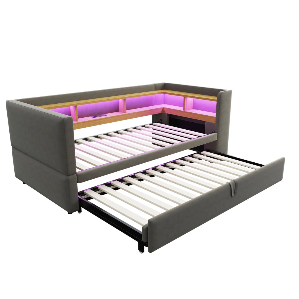 Letto divano estraibile flanella 90/180x190 cm