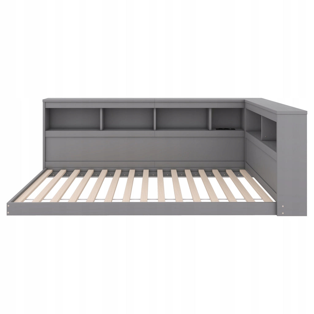 Letto singolo con presa e USB - Xylo - 90x200 - Grigio