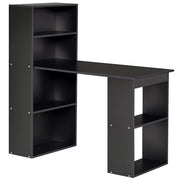Scrivania per computer con cassetti e scaffali ¨C Minimal ¨C 120x55x120 cm nero