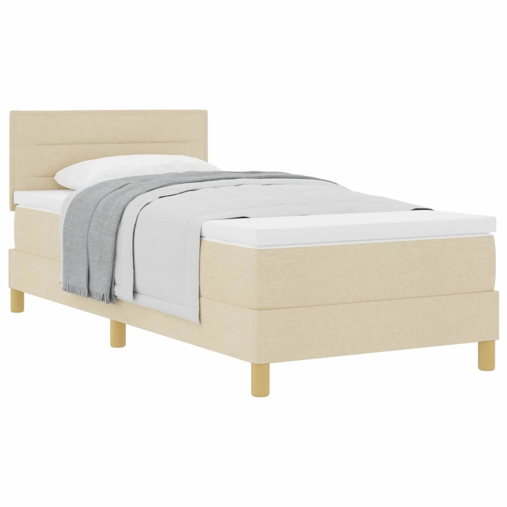 Letto a molle con cuscino Crema 80 x 200 cm Tessuto 3338802