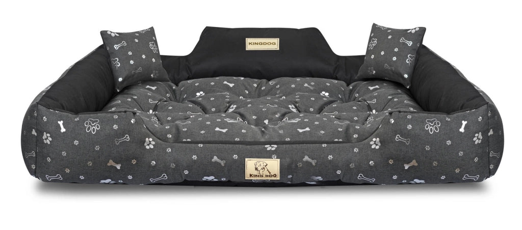 AIO FACTORY 115x95 cm KINGDOG Letto per cani impermeabile personalizzabile Silver Bones