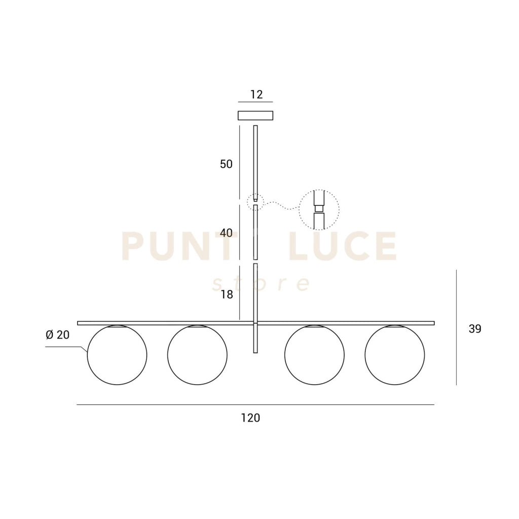 BASE-4L C LED Base cromo tonda d.38cm 4 luci led incluso