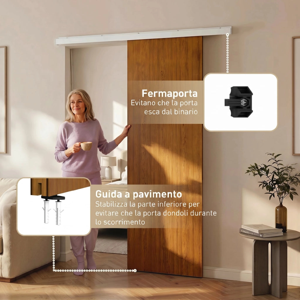 Armadio Scorrevole ¨C Minimal ¨C Effetto Legno Marrone 75x210cm