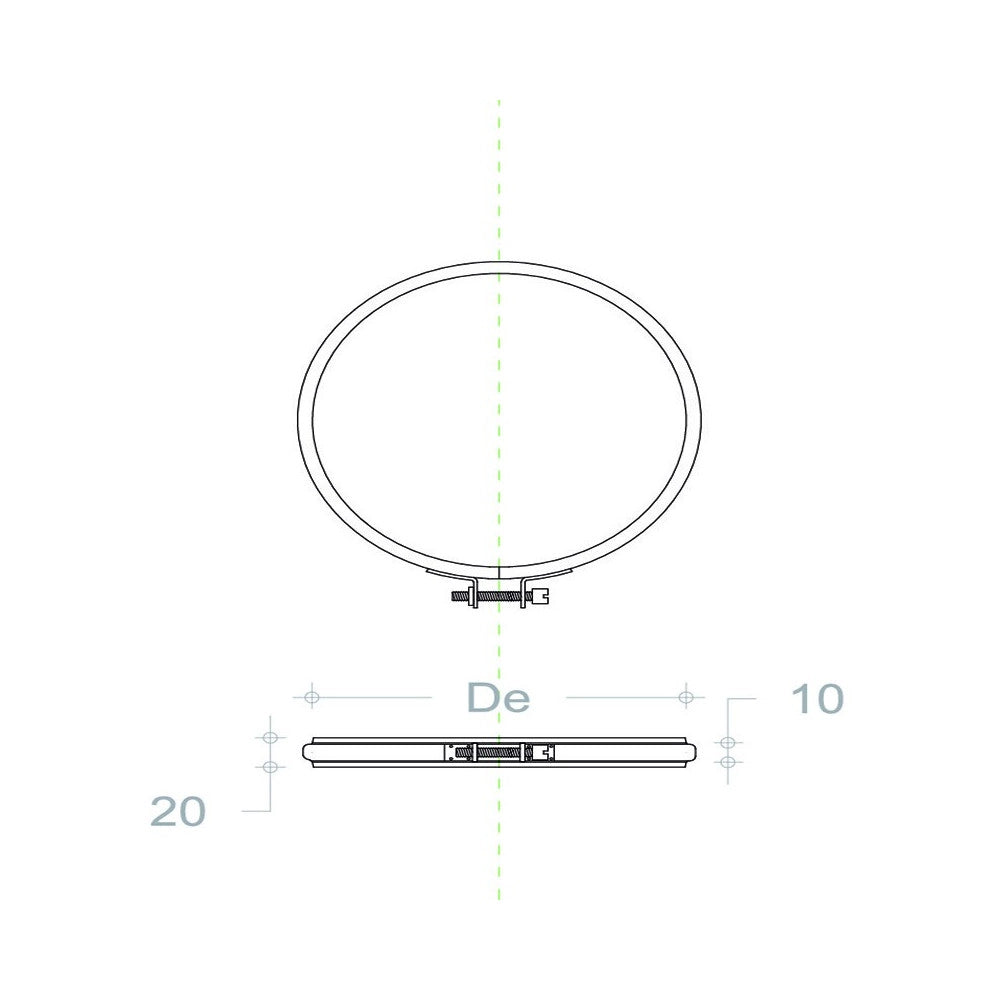 Fascetta in rame da 200mm per bloccaggio tubi - 1pz