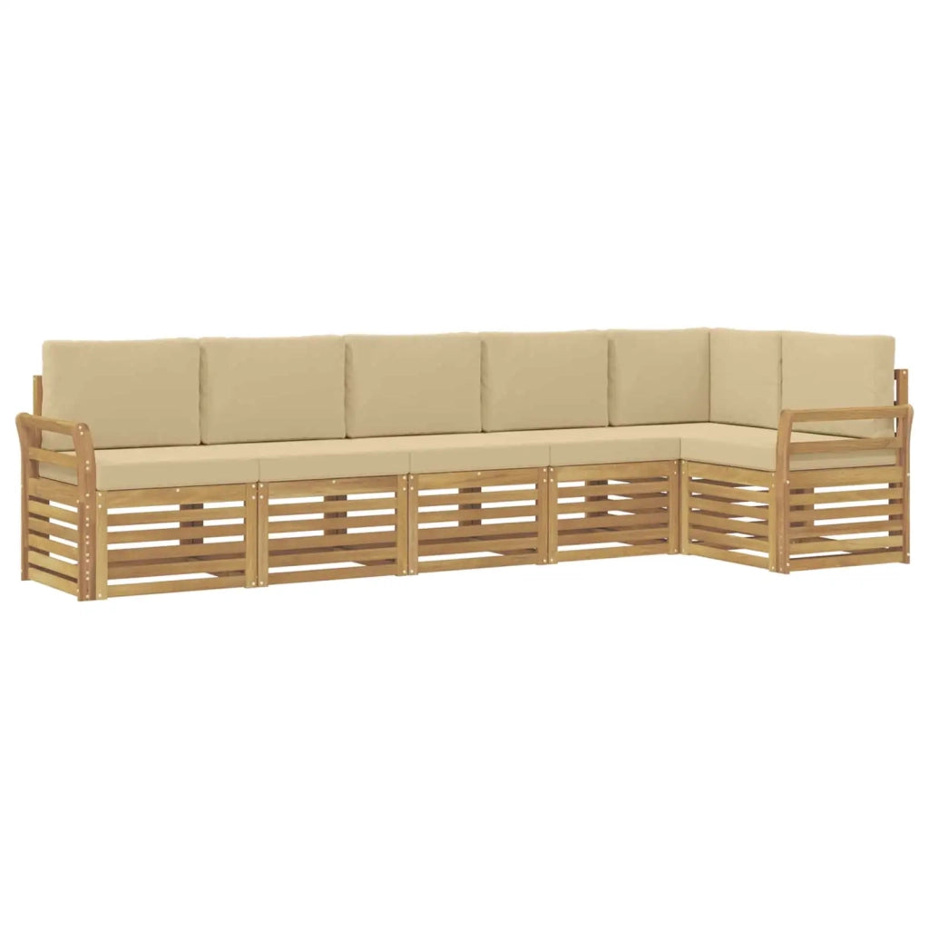 Set di divani da esterno 6 pcs Bianco e Beige 3391918