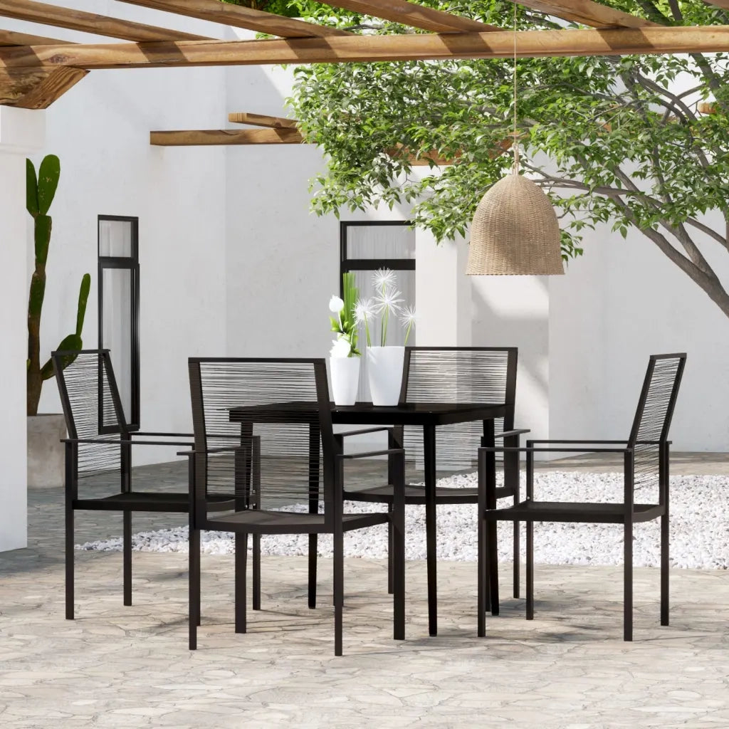 Set da Pranzo da Giardino 5 pz Nero 3099204