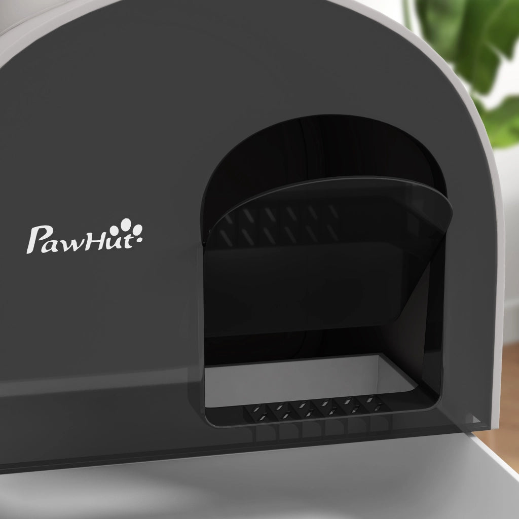 Casetta per Gatti con Coperchio, Paletta e Tappetino ¨C zephmum ¨C Grigio/Nero, Plastica