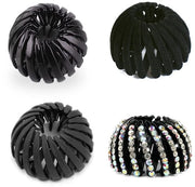 Spille per capelli Vogainest - 4 pezzi - Espandibile - Nero - Plastica - Dimensioni 4 x 6 cm - Clip per capelli