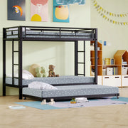 Letto a castello 90x200 - Xylo - Nero con letto estraibile