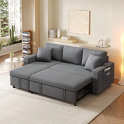 Divano letto angolare - Xylo - Forma L, chaise longue reversibile, grigio