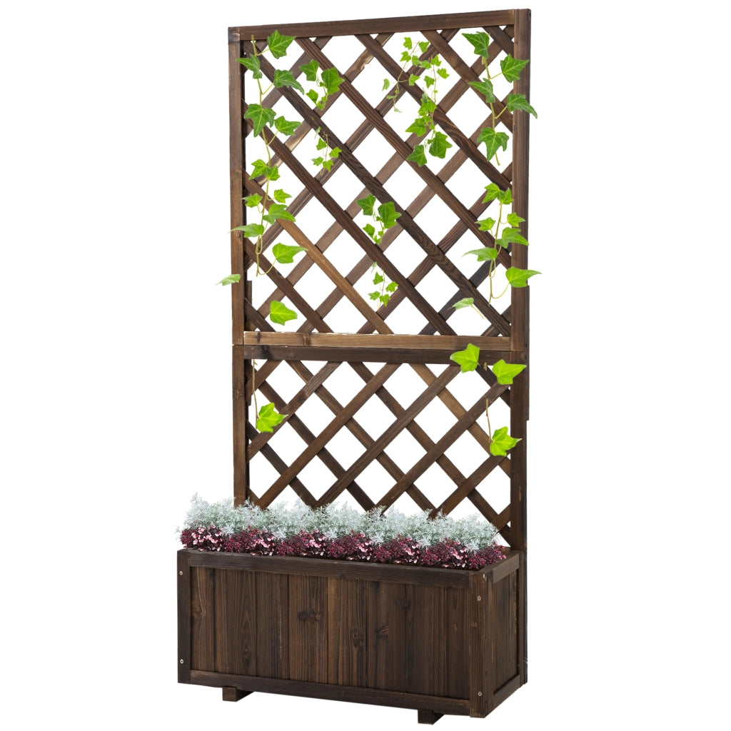 Hochbeet con graticcio ¨C Minimal ¨C marrone 72.5x31.5x149.5 cm