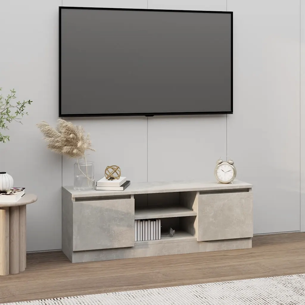Mobile Porta TV con Anta-Mobile per TV-Credenza TV Grigio Cemento 102x30x36 cm