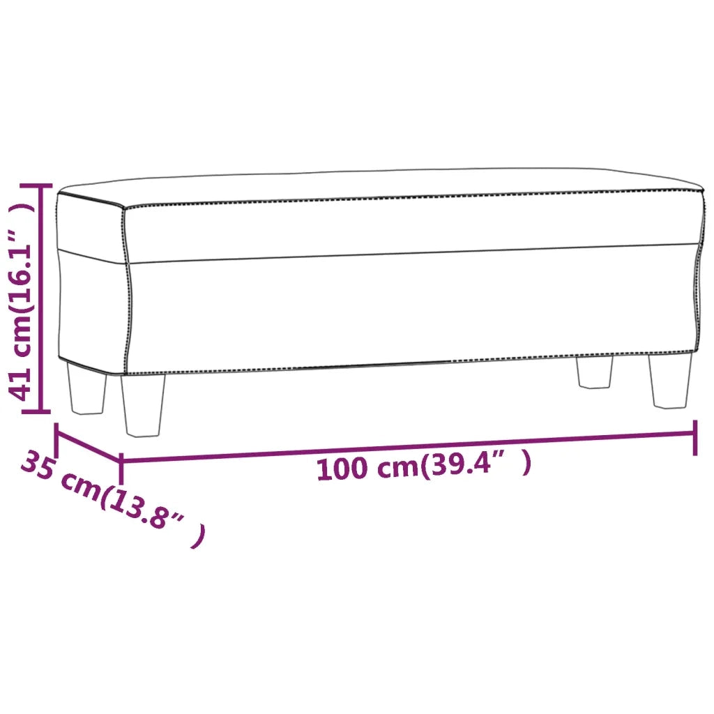 Panca Crema 100x35x41 cm in Similpelle 349460