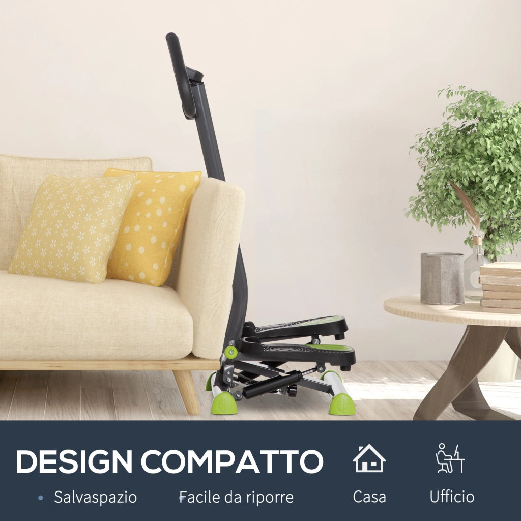 Stepper con manubrio ¨C Minimal ¨C Nero Grigio Verde 55x44x108 cm