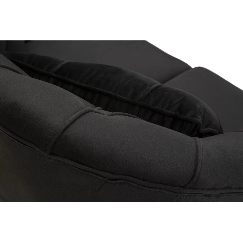 Divanetto Budapest Nero Con Cuscini cm 130x83x91