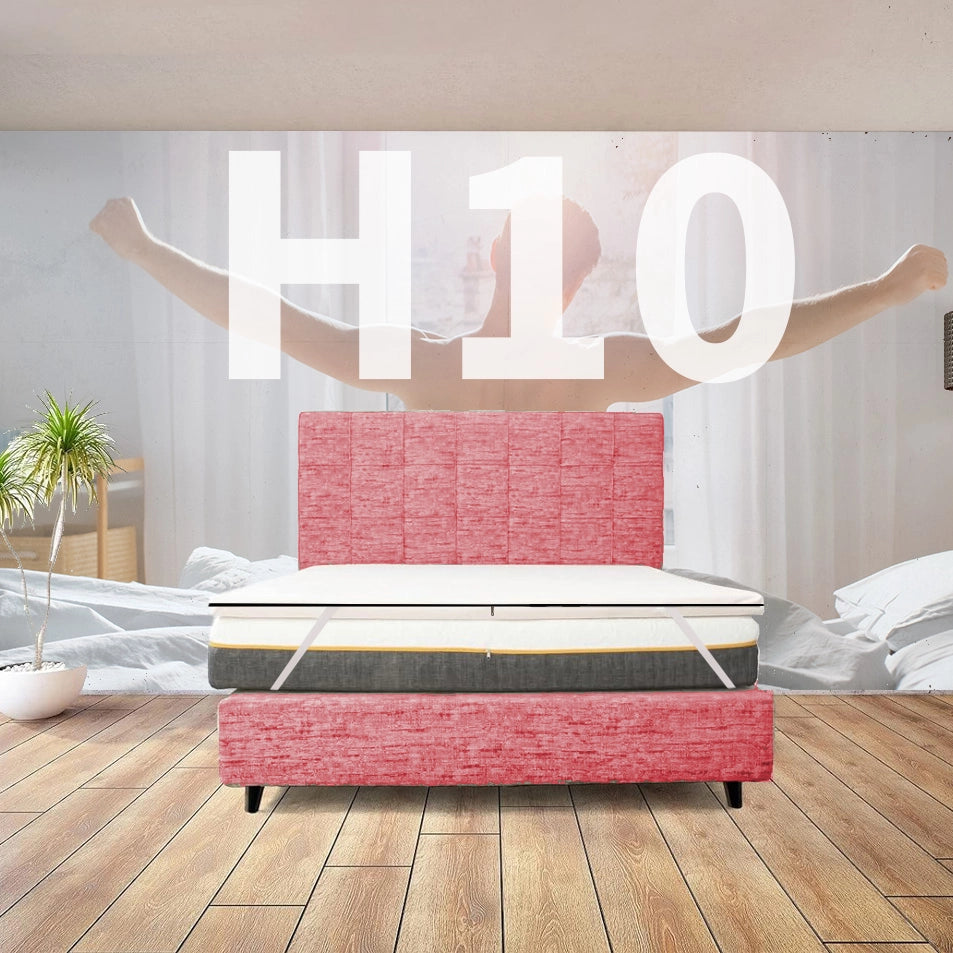 TOPPER RIGIDO matrimoniale 180X190 Cm, Topper molto alto ortopedico Anche per pesi extra ALTO 10 Cm | Topper sfoderabile anallergico con elastici per fissaggio - MOD. FISIO H10